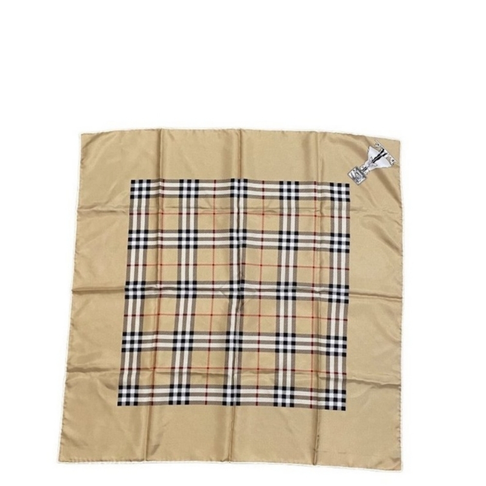 Burberrys Vintage Nova Check Silk Twill Square Scarf Burberry Tartan Plaid - Picture 2 of 4